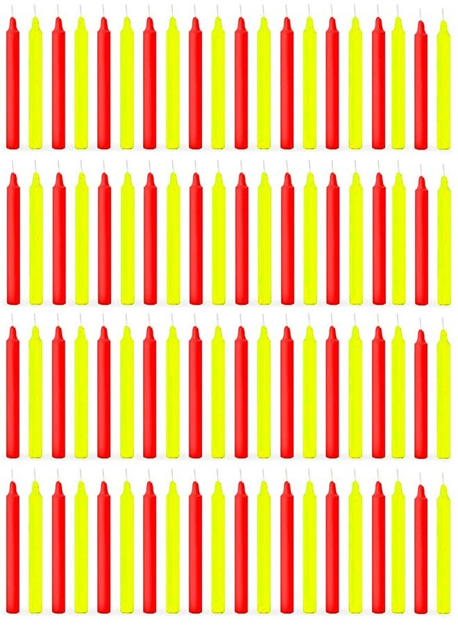 ASIDEA Stick Candles for Diwali Decoration, Birthday, Festival, Celebration (Red-Yellow) - Image 1